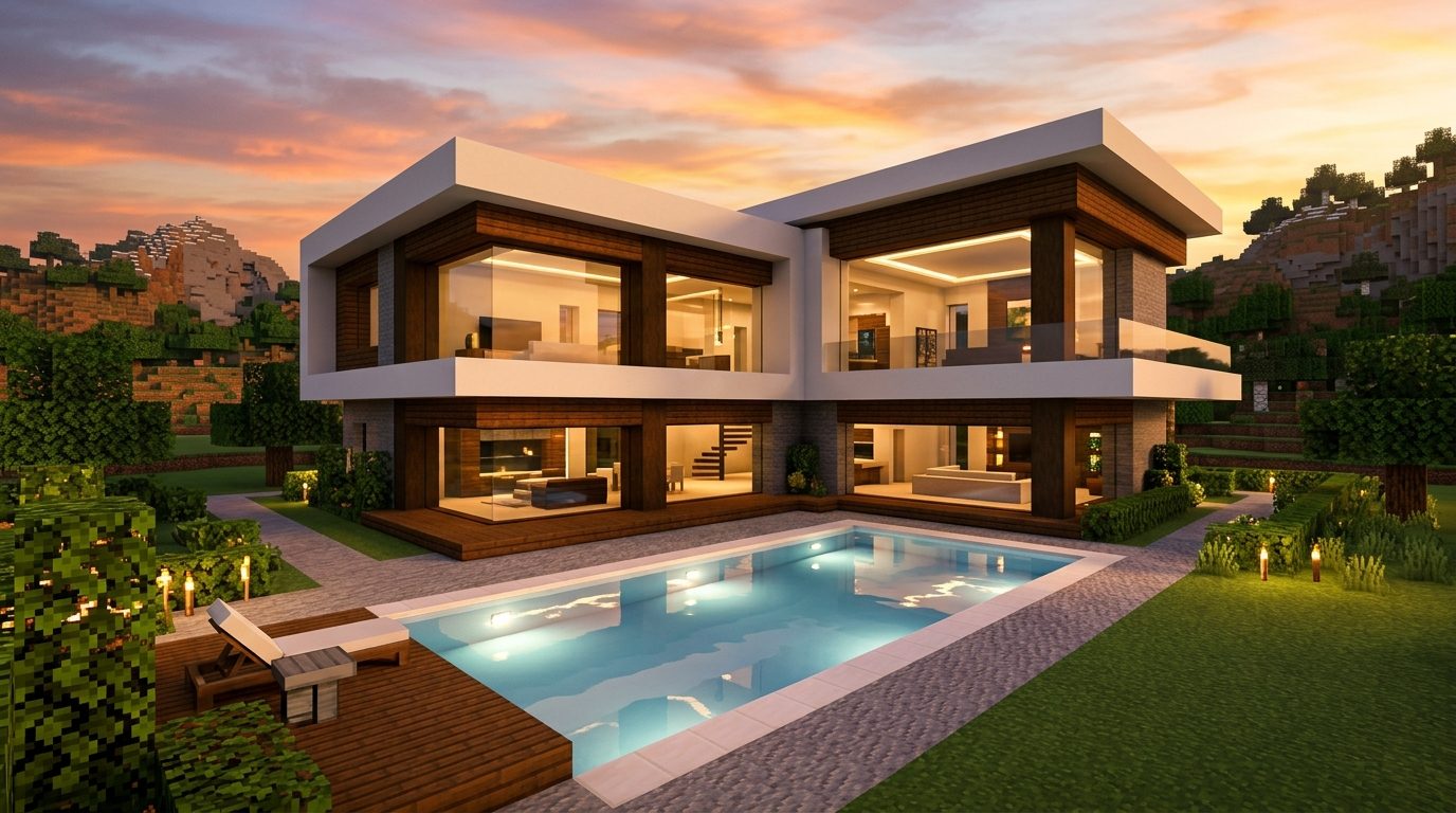 Architecture Minecraft : Réussir sa première maison moderne pas à pas