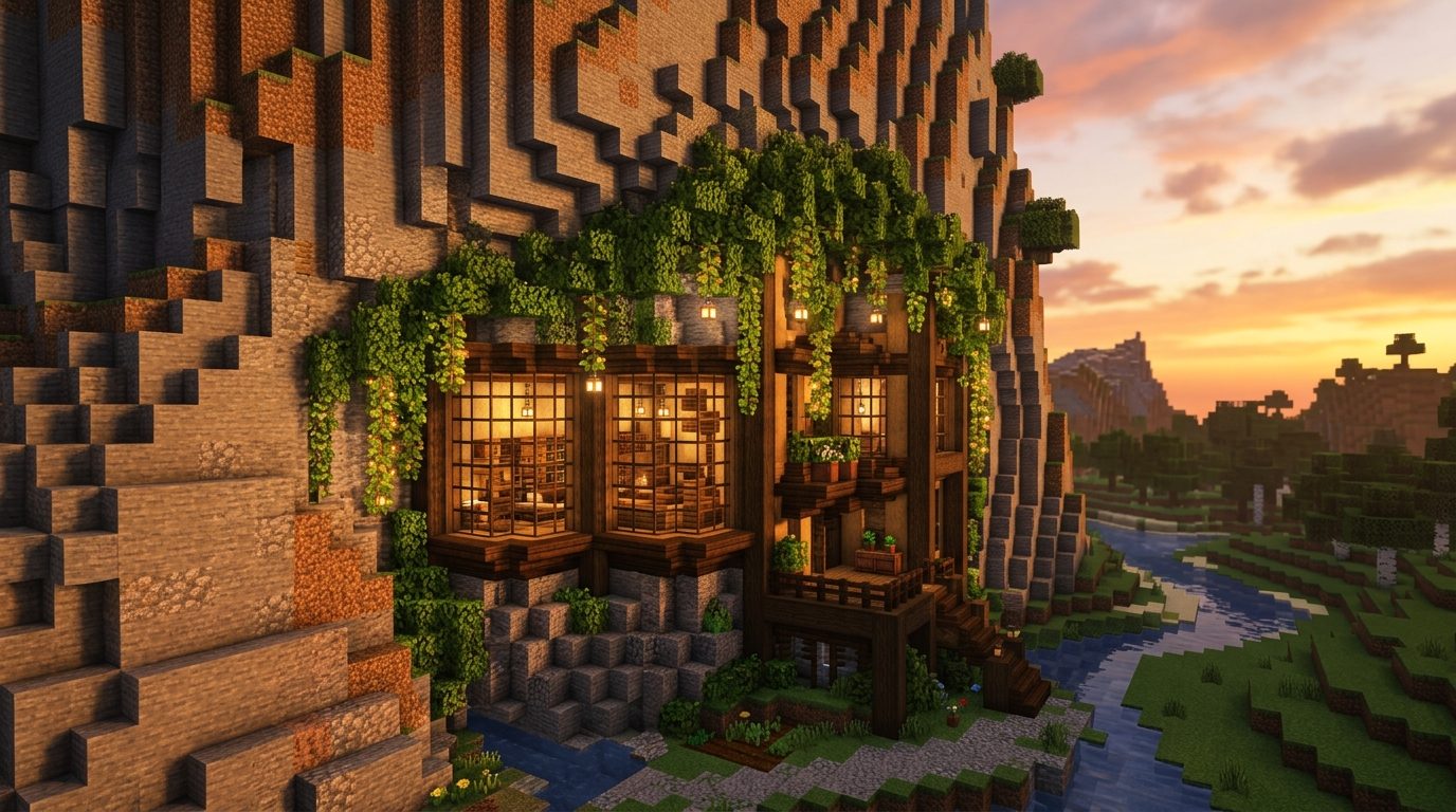 Construire une maison troglodyte dans Minecraft : guide d’architecture organique