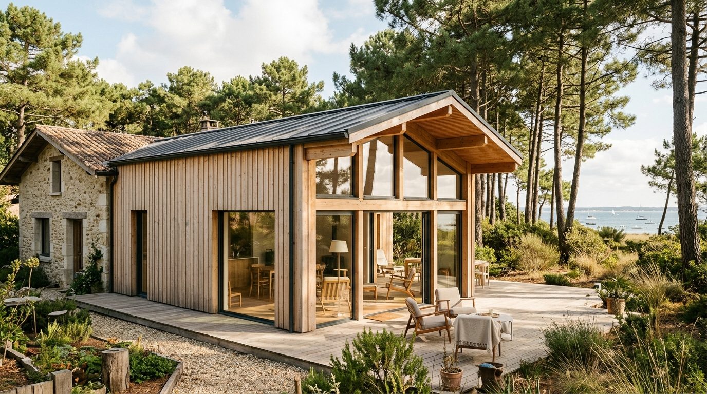 Agrandir sa maison sur le Bassin d&rsquo;Arcachon : pourquoi miser sur l&rsquo;ossature bois ?